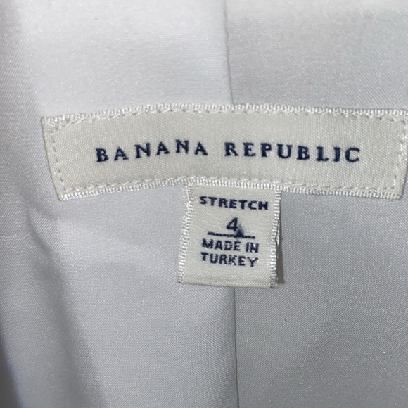 LINEN Blend Banana Republic Blazer Suit Jacket Sport Coat Stretch Cream White 4 - Picture 7 of 16